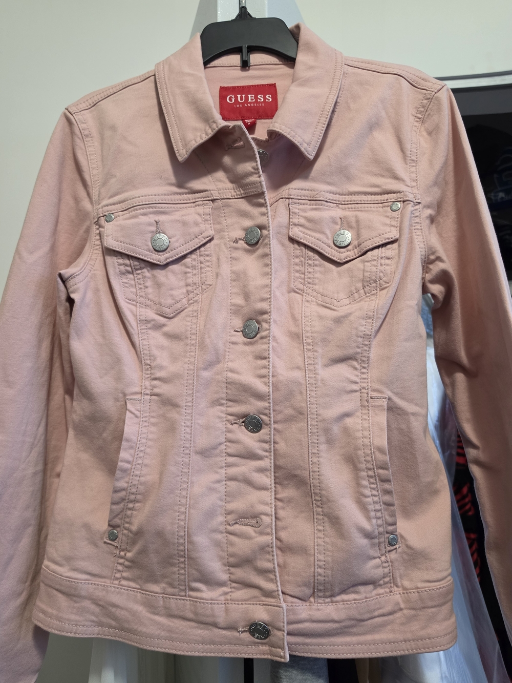 GUESS Light Pink Denim Jacket for Women